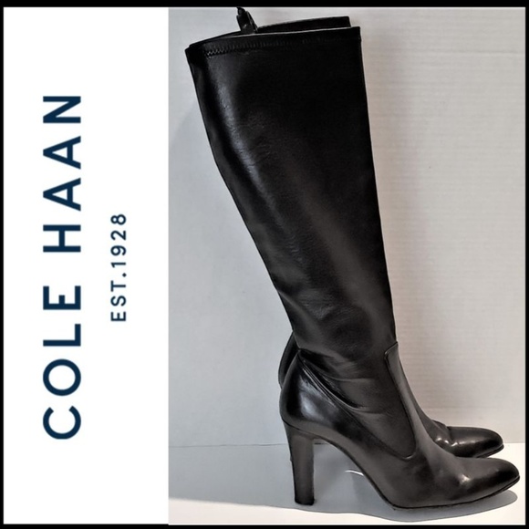Cole Haan Shoes - COLE HAAN 3.5″ Heel Leather Pull On Knee Boots 9B